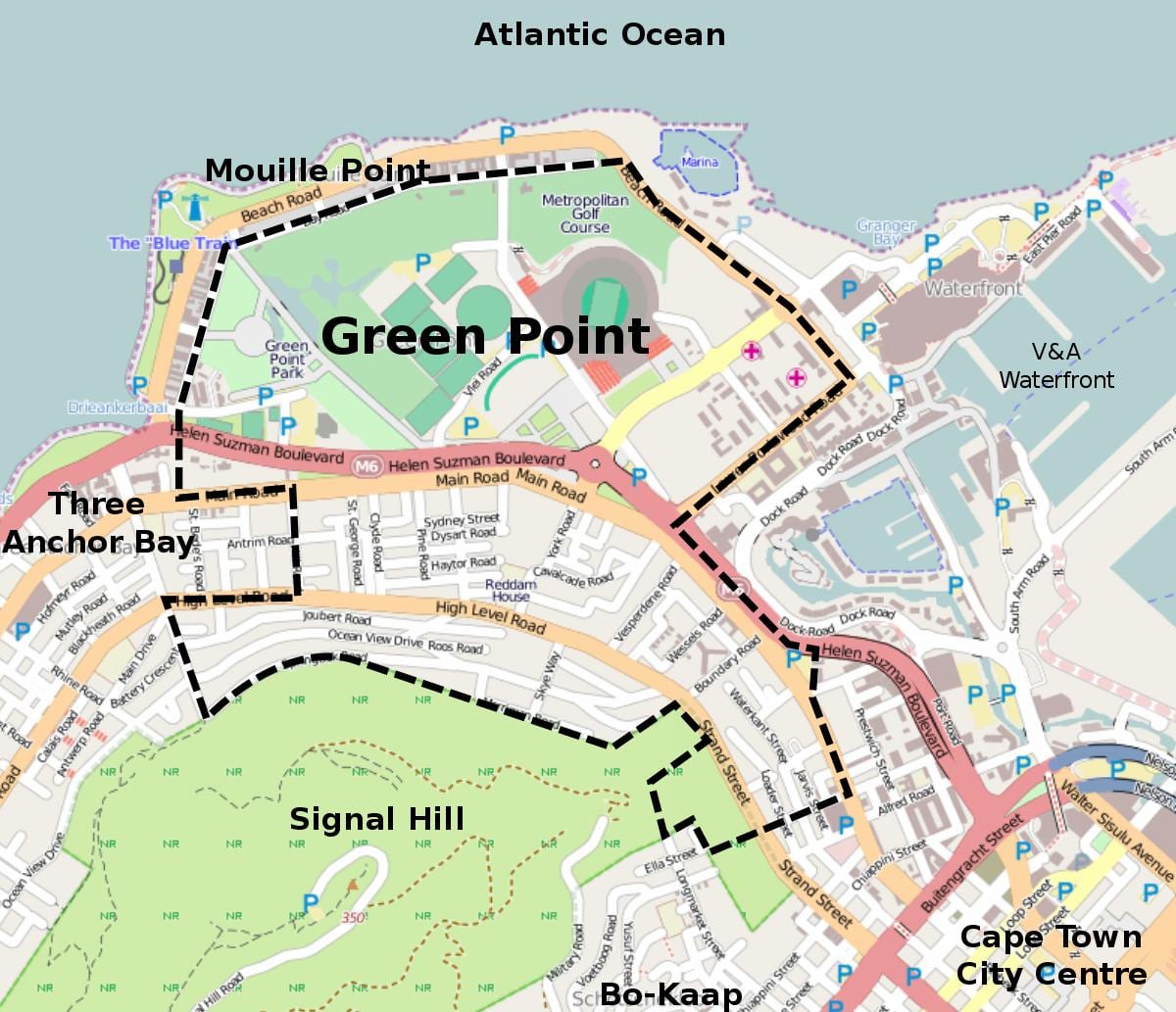 Green point, Cape town kartica