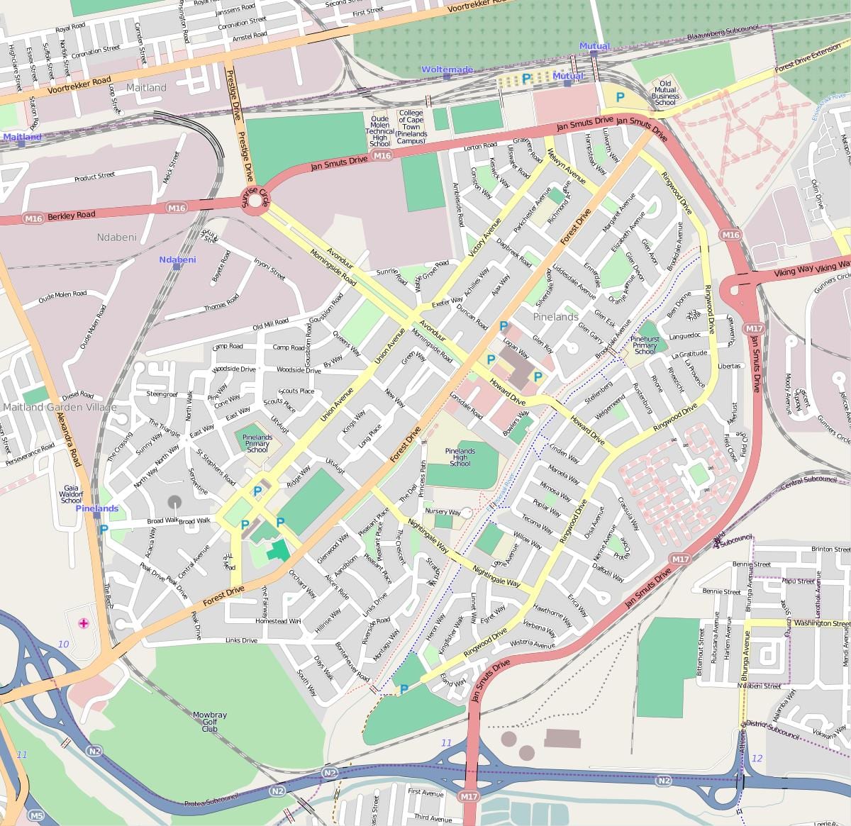 karta пайнлендс Cape town