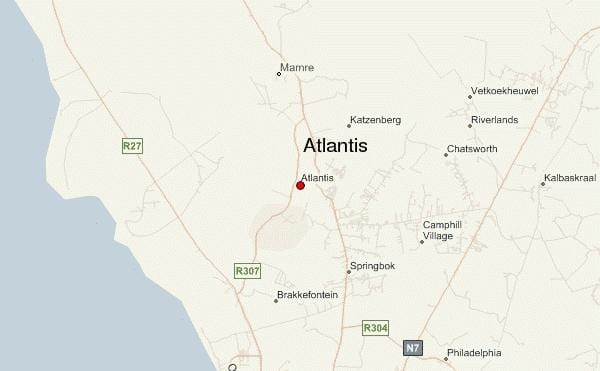 karta Atlantis Cape town