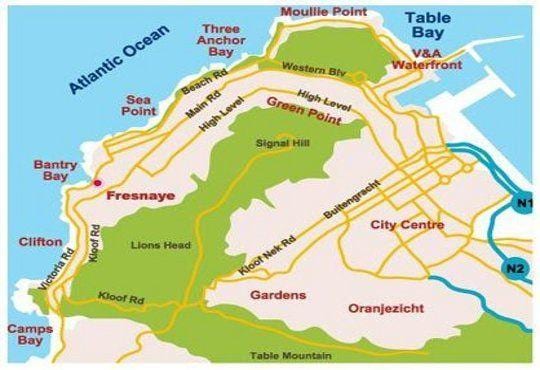 karta Bantry Bay-Cape town