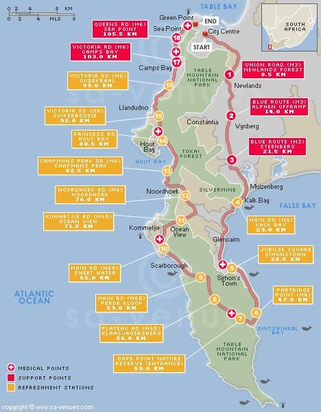 karta rute Cape Argus