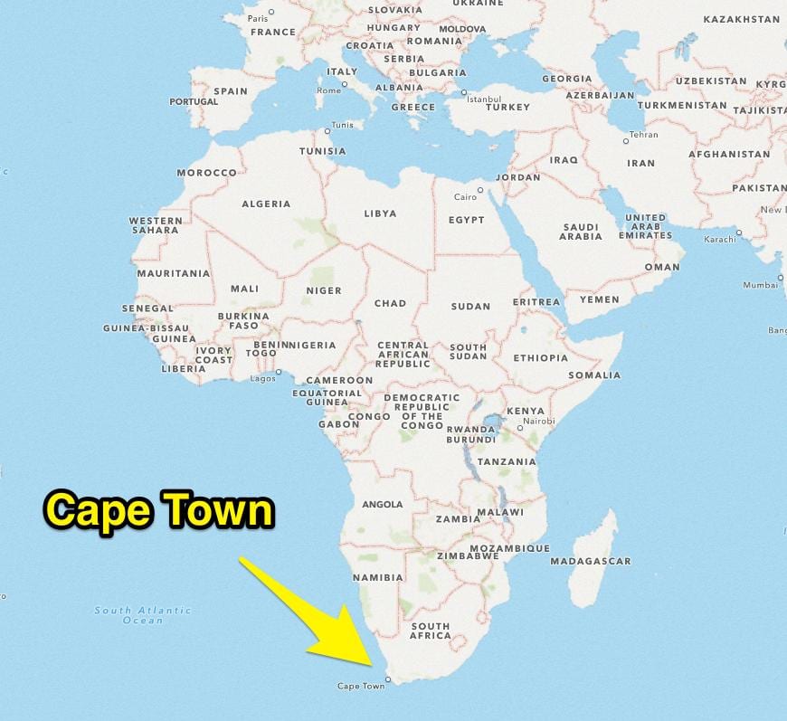 Cape town karti Južne Afrike
