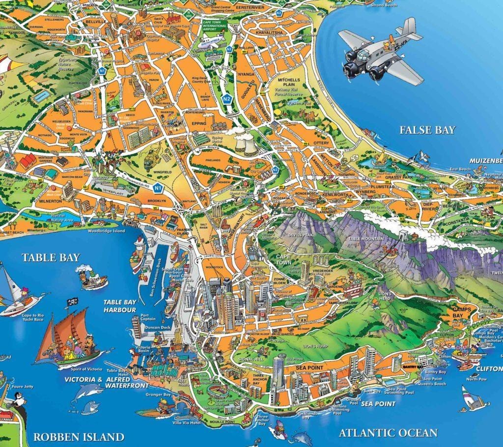 turistička karta Cape town