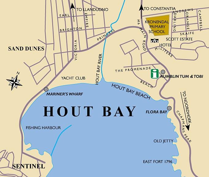 karta Hout Bay na karti Cape town