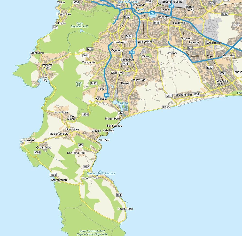 karta муйзенберг Cape town