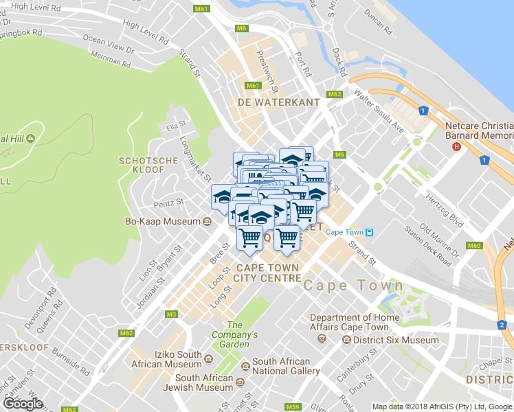 karta shortmarket ulica Cape town