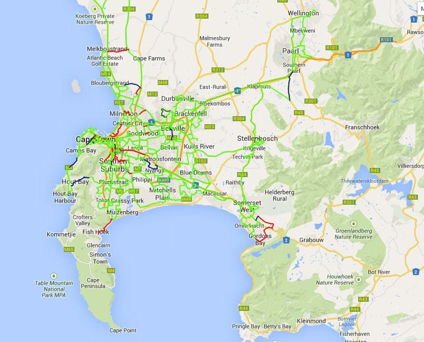 karta vlakana karti Cape town