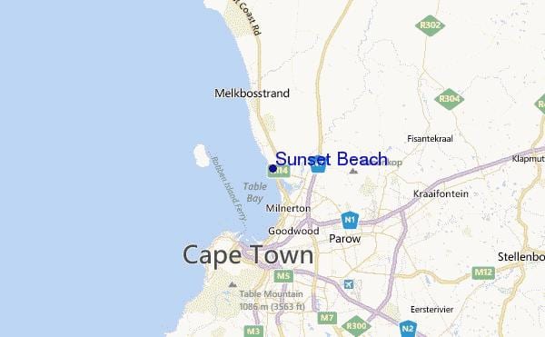 karta Sunset Beach Cape town