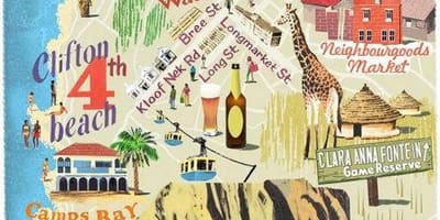 Karta četiri znamenitosti Cape town na karti