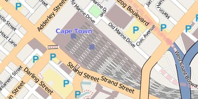 Karta Баррак street, Cape town