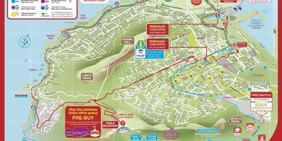 Karta grada Cape town, bus tour, Tura