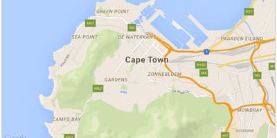 Karta je de-ватеркант Cape town