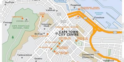 Karta grada Cape town stoljeća 