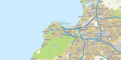 Detaljna karta Cape town i okolica