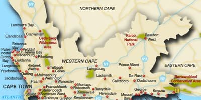 Western Cape plaže karti