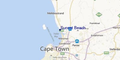 Karta Sunset Beach Cape Town